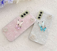 เคส Samsung S21 FE 5G S21+ 5G S21 Ultra 5G S21 5G S20+ สำหรับสาวสวยแวววาวคริสตัล3D สีผีเสื้อโปร่งใสแข็งเคสโทรศัพท์ Samsung Galaxy S21 FE 5G เคสฝาครอบใหม่ล่าสุด