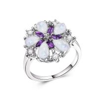 [COD] Cao Shi cross-border and creative five-petal flower artificial opal ring female