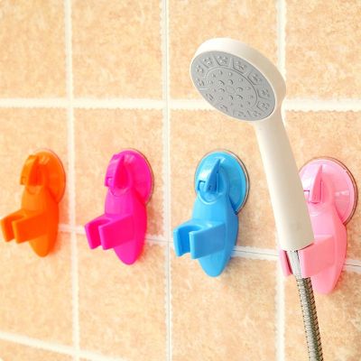 [Hot K] ที่ยึดยึดผนังหัวฝักบัวอาบน้ำพลาสติกพร้อมตัวดูดพลังสูงผลิตภัณฑ์ในห้องน้ำสีบริสุทธิ์1ชิ้น