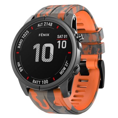 สำหรับ Garmin Fenix 7X ซิลิโคนลายพรางสายนาฬิกาข้อมือ (สีขาว)