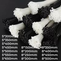 Black White Self-locking Plastic Nylon Tie 5*300mm~8*500mm Cable Tie Fastening Ring Cable Tie Zip Wraps Strap Nylon Cable Tie Cable Management
