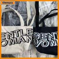 SHENGZU จุได้มาก กระเป๋าแบบสะพายไหล่ ผ้าใบแคนวาส การพิมพ์ตัวอักษร กระเป๋า Crossbody แฟชั่นสำหรับผู้หญิง กระเป๋าลิปสติกแต่งหน้า ของขวัญวันเกิดของขวัญ