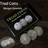Triad Coins (Morgan Version) โดย Joshua Jay Magic Tricks Close Up Magia Coins Vanishing Magie Gimmick Props Magia Profesional