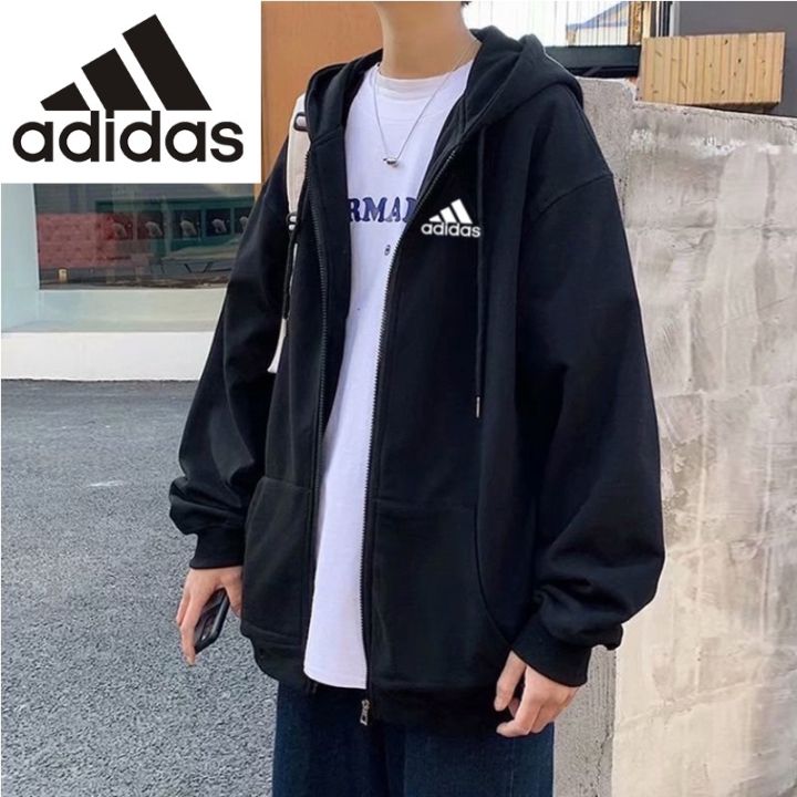 yii8yic-stock-m-5xl-45-115kg-adidas-เสื้อฮู้ดอาดิดาส-ไซส์ใหญ่-ผู้ชาย-แขนยาว-เสื้อฮู้ด-เสื้อกันหนาว-ซิปหน้า-มีเชือก-หลวมๆ