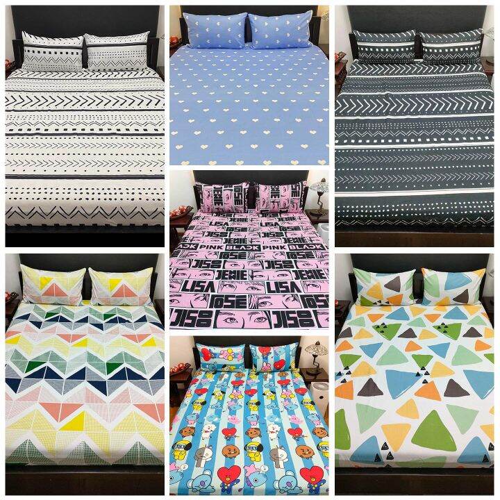 Printed Bed Sheet (Printed Canadian Cotton with 2 Pillowcase) KPOP