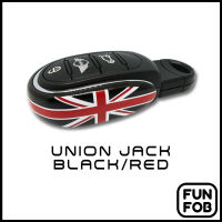 กรอบกุญแจโลหะเข้ารูปแต่ง แบบ Slim ลาย Union Jack (Black/Red)  [สำหรับ Gen3 NEW MINI รุ่น F54/F55/F56/F57/F60] (สินค้าพร้อมส่ง ไม่ต้องรอสั่งพรีออเดอร์)