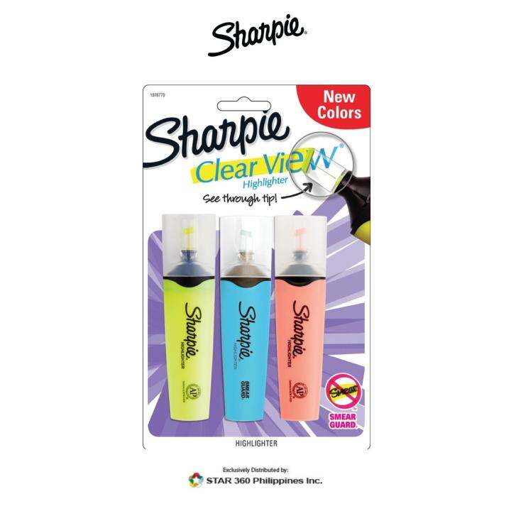 Sharpie Clearview Tank Highlighter 3s fl Yellow/Blue/Coral Lazada PH