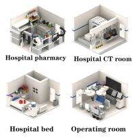 โมเดลโรงพยาบาลในเมือง MOC4050ห้องผ่าตัด CT Room ร้านขายยาเข้ากันได้บล็อกตัวต่อโรงงานของขวัญสำหรับเด็กของเล่นเพื่อการศึกษา