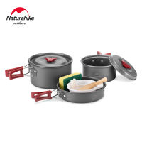 Naturehike ปิกนิกอุปกรณ์บาร์บีคิวกลางแจ้ง Camping Pots เครื่องครัวแบบพกพา Combo ชุดหม้อเครื่องครัว2-3คน ⚡จัดส่งจากประเทศไทย⚡