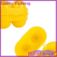 Uaifo กล่องเก็บไข่สำหรับใช้ในบ้าน,กล่องไข่ใส่ไข่สำหรับไปแคมป์ปิ้งสีเหลืองชั้นวางของในครัวอุปกรณ์เดินทาง2ช่อง