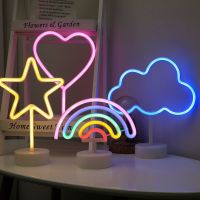 ❃┋ USB LED Neon Sign Light Holiday Flamingo Night Lamp Xmas Party Wedding Decoration Night Light Home Gift Unicorn Heart Neon Light