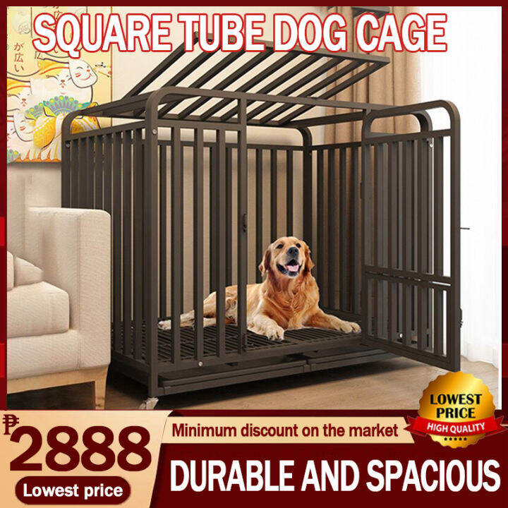 Square Tube Pet Cage Large Metal Dog Cage Stainless Steel Large Free