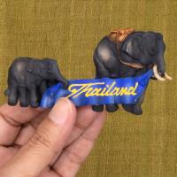 ช้างไทย ของที่ระลึก แม็คเน็ต แม่เหล็กติดตู้เย็น ราคาส่ง 10 ตัว elephant Thailand magnet 10 pcs size 3.5" คละสีได้ งานฝีมือคนไทย