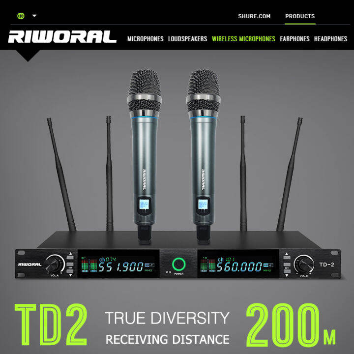 Wireless Microphone Uhf Handheld Metal Microphone Work Range 200m/656ft