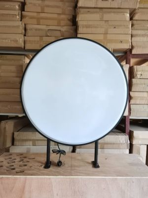 ป้ายไฟเปล่า ทรงกลม 80ซม. Round LED Light Box ป้ายไฟLED ป้ายโฆษณาร้าน ป้ายไฟ วงกลมปั้มนูน 2ด้าน กล่องป้ายไฟสำเร็จรูป ทนแดดทนฝน ราคาถูก คุณภาพดี