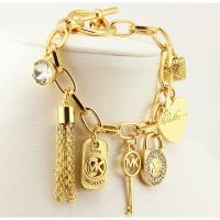 ❁◊ MICHAEL KORS Mk สร้อยข้อมือ ประดับเพชร สไตล์คลาสสิก