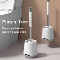 Toilet Brush Silicone Head Toilet Brush Wall Mounted Cleaning Brush Long Handle Toilet Brush Bathroom Accessories Sets