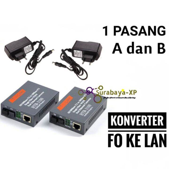 Konverter FO Fiber Optic HTB-3100 1 Pasang A Dan B Media Converter ...