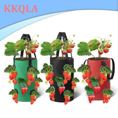 QKKQLA 3 Gal 12 Holes Strawberry Grow Pot Bags Plants Flower Tomato Growing Garden Wall Hanging Vegetable Root Planting Her