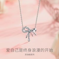 [COD] same style girls knot 925 necklace womens versatile non-fading high-end design sweater chain wholesale women