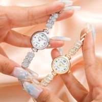 【July】 Explosive models of foreign trade alloy fine strap watch fashionable temperament diamond-set rhinestone simple digital ladies quartz watch