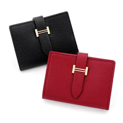 Leather Women Wallets Luxury Long Hasp Lychee Pattern Coin Purses Female Brand Solid Colors New Thin Clutch Phone Bag