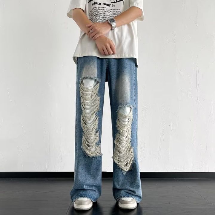 asrv-กางเกงยีนส์ชาย-กางเกงขายาว-ชาย-กางเกงยีนส์ผู้ชาย-jeans-for-men-กางเกงยีนส์ขาดๆเข้ากับทุกชุดกางเกงลำลองทรงหลวมๆขากว้างย้อนยุคดีไซน์แนวสตรีทแฟชั่นใหม่กางเกงสำหรับผู้ชาย