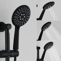 【LZ】☎✳☜  Cabeça de mão do abs do sistema de chuveiro preto com mangueira e suporte de poupança de água