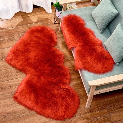 ๑♨ Bubble Kiss Fluffy Rug Fur Carpets for Living Room Home Decor Kid Room Floor Mat Decoration Salon Thicker Heart-shaped Rug