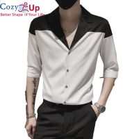 Cozy 3/4เสื้อผู้ชาย Slim การจับคู่สีเส้นใยโพลีเอสเตอร์สบายและสบายๆ