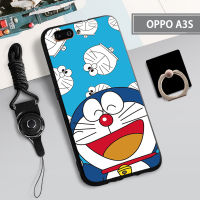 เคส TPU แบบนิ่มสำหรับ OPPO A3S/A5/A12E คลุมทั้งหมดเคสโทรศัพท์ฝามีที่ถือวงแหวนและเชือกกันรอยขีดข่วนสำหรับโทรศัพท์