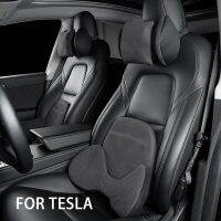 For Tesla Model Y/Model 3 2018-2022 2023 neck pillow suede Headrest lumbar support bustle Seat protection car accessories