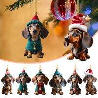 Cute Christmas Puppy Dog Pendants Xmas Hanging Ornaments Acrylic Craft Christmas Tree Decorations For Home Party Decoration Gift Christmas Ornaments