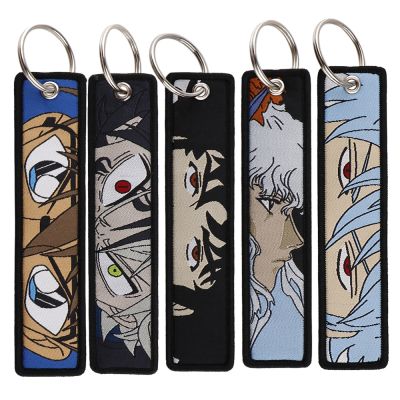 Cowboy Bebop Embroidered Cool Car Keychains for Men Keyring Anime keys Tag Women Man Fashion Accessories Jewelry Gifts
