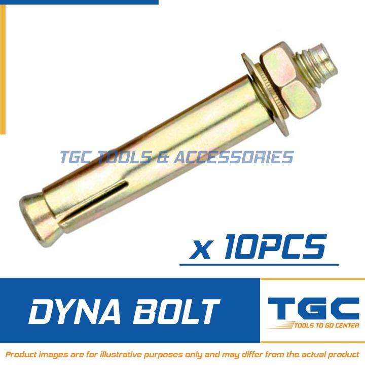 10PCS Dyna Bolt 1/2 x 4 (M12 x 100mm) Tetanized TGC Expansion Anchor