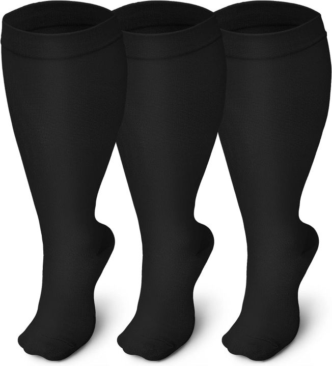 Plus Size Compression Socks 20-30 mmHg Stockings for Men Women Wide 4X-Large  HG