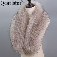 1 2021ใหม่หรูหรา Super Big Fur Collar Faux Raccoon Fur ผ้าพันคอ100% คุณภาพสูงผู้หญิงผู้ชายเด็กเสื้อแจ็คเก็ต Hooded Fur Decor