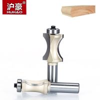 HUHAO 1pc 1/2 นิ้ว Shank Half Round Bit 2 ขลุ่ย Endmill Router Bits สำหรับไม้ที่มีแบริ่งเครื่องมืองานไม้ Milling Cutter