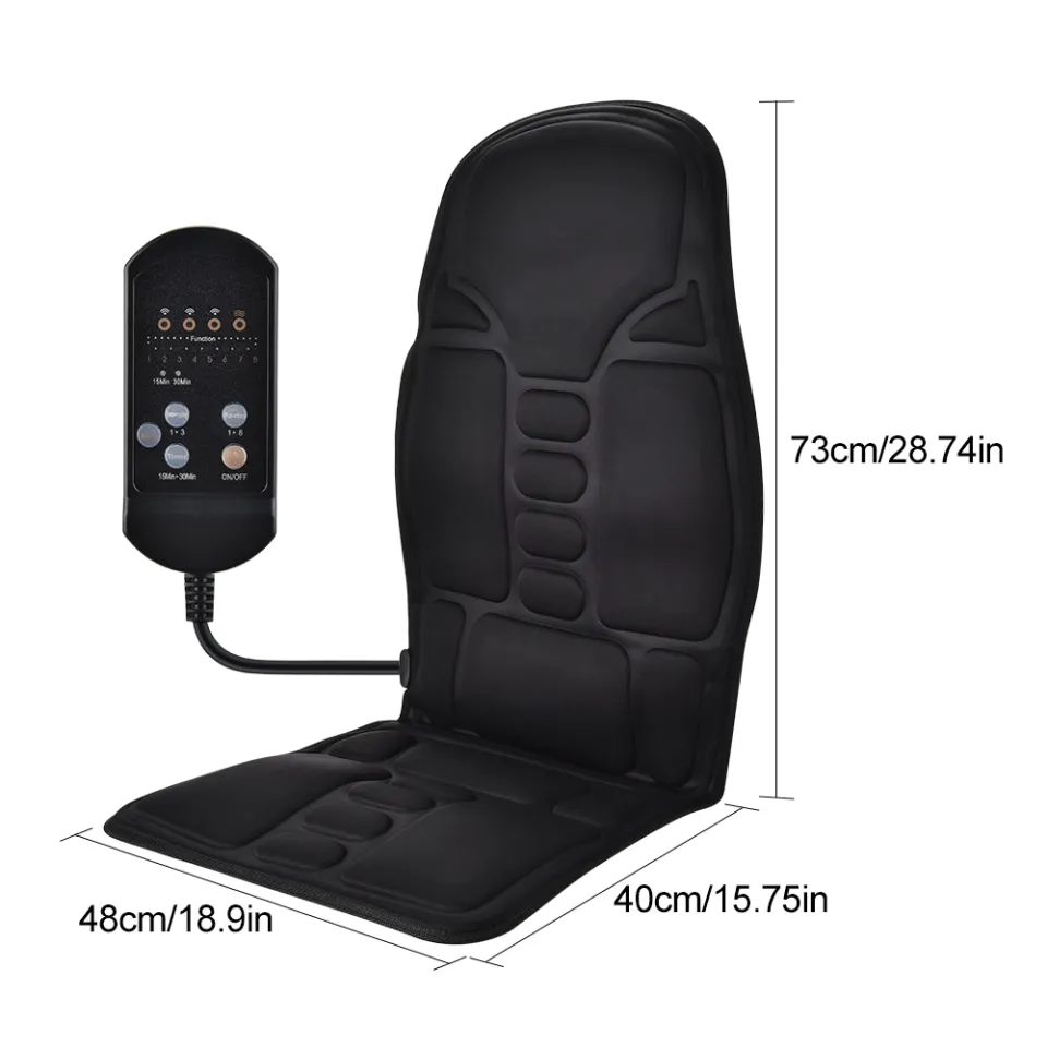 Electric Heating Back Lumbar Massager Chair Cushion Seat Pad For Car Home  Office Shoulder Waist Mattress Remote Controls Pain Relief