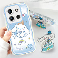 Case4you สำหรับ Infinix Smart 7 Tecno Spark Go 2023 Tecno Pop 7 Pro (พร้อมที่ยึดฟรี) เคสนิ่มแฟชั่นลายการ์ตูน Cinnamoroll เคสโทรศัพท์มือถือกันกระแทกคลุมทั้งหมดป้องกันกล้อง