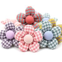 15Pcs 4cm Handmade Flowers Padded Appliques For DIY Headwear Hairpin Clothing Patches Crafts Decor Ornament Accessories Haberdashery