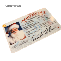 Andrewxdi 1PCS การ์ดคริสต์มาส Santa Claus Flight License Christmas Eve ใบขับขี่ Christmas Present Decor