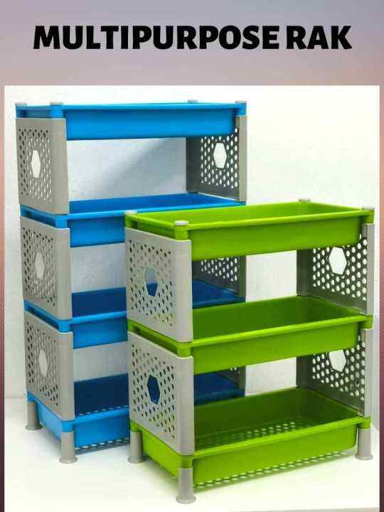Rak Plastik Serbaguna Bertingkat Segi Empat Rak/Stackable Rectangle ...