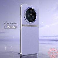 Anteen เคสหนังสุดหรูสำหรับ Honor Magic 5 Pro Series ฝาครอบกันกระแทกปกป้องทุกส่วนของเลนส์ PU แบบแข็ง