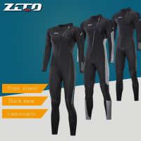 ZCCO ชุดดำน้ำสำหรับผู้ชายผู้หญิง,Baju Menyelam Neoprene ดำน้ำลึก3มม. ชุดหนึ่งชิ้นดำน้ำดูปะการังสำหรับตกปลาชุดว่ายน้ำรักษาอุณหภูมิโต้คลื่น