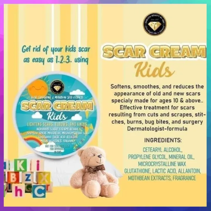 FDA APPROVED SCAR CREAM FOR KIDS by HBS lightens scars elbows and knees