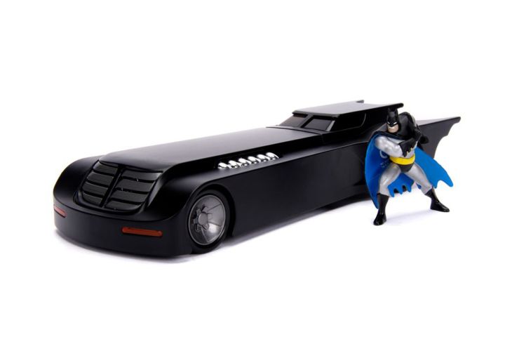 โมเดลรถของเล่น-jada-toys-no-30916-batman-the-animated-series-batmobile-อัตราส่วน-1-24-พร้อมฟิกเกอร์-batman-รถเหล็ก-สวยสมจริงน่าเก็บ-สะสม