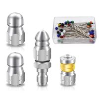 6Piece Sewer Jet Nozzle Kit Stainless Steel Sewer Jetter 1/4 Inch NPT for Pressure Washer, Drain Sewer Cleaning Tool