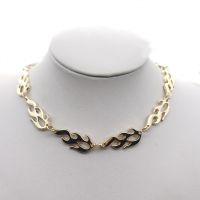 Fire Flame Golden Iron Unisex Choker Necklace Women Hip-hop Streetwear Gothic Punk Style Barbed Wire Little Chain Choker Gifts Fashion Chain Necklaces