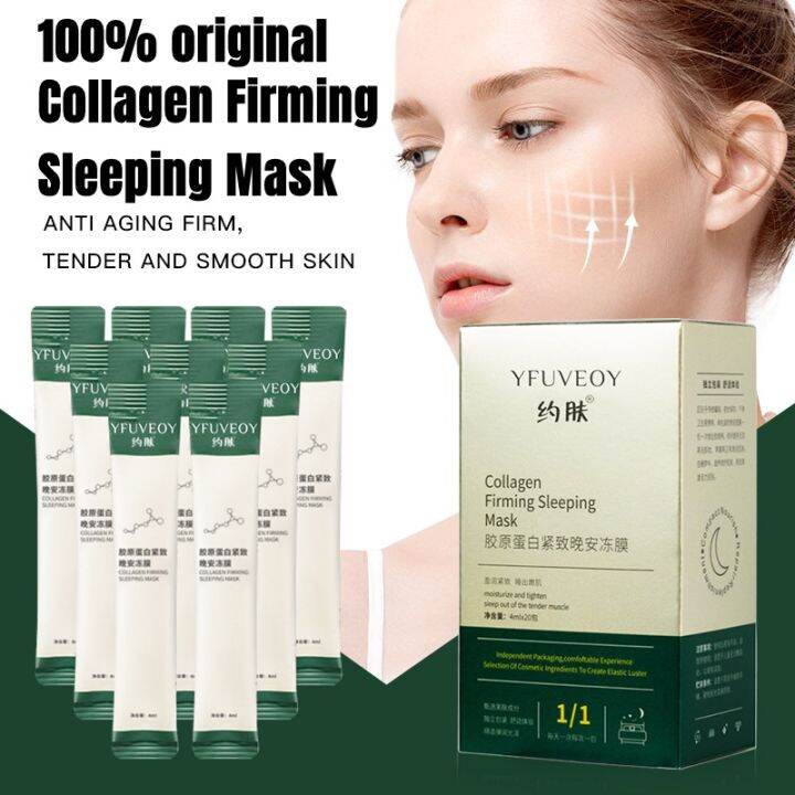 YFUVEOY 40PCS Collagen Firming Sleeping Mask Antiaging AntiWrinkle